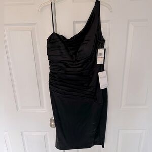 JAX One Shoulder Satin Dress